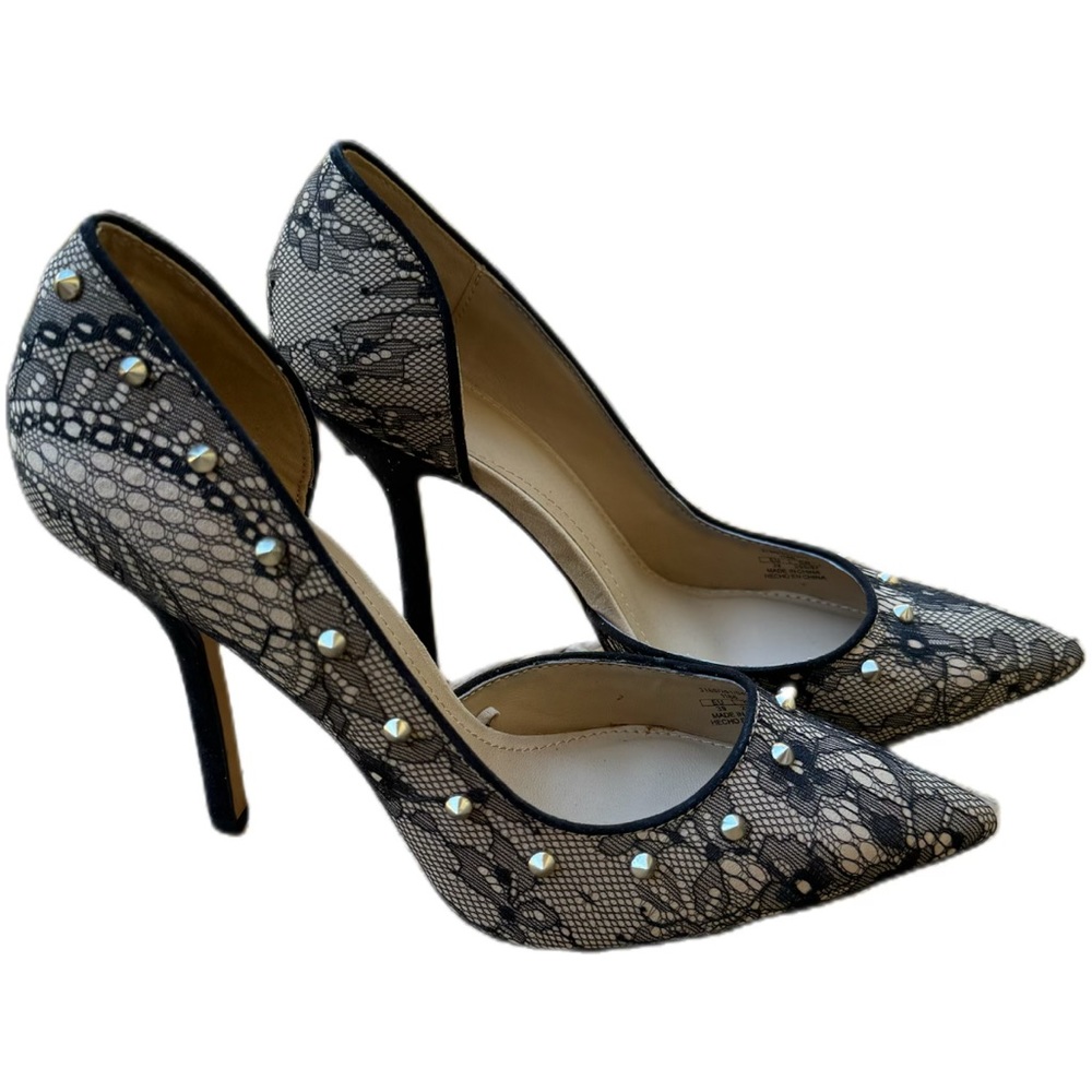 NEW Zara black lace studded heel in size 9